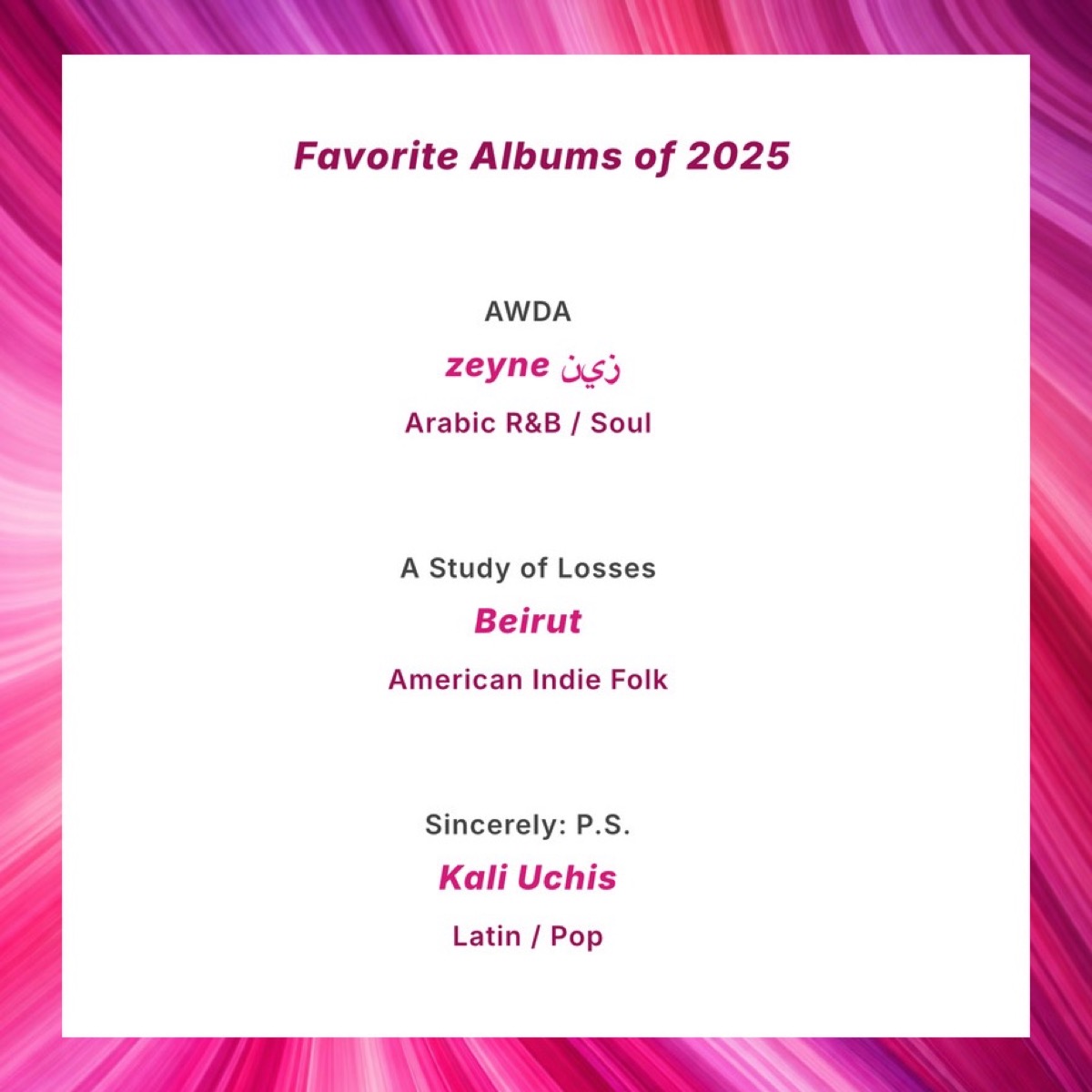 FAVES 2025