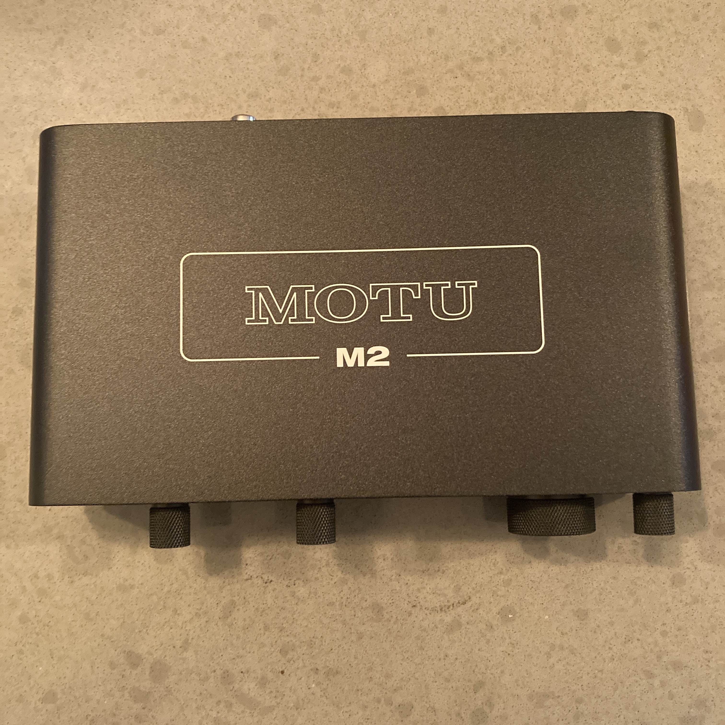 Top view of the MOTU M2 audio interface